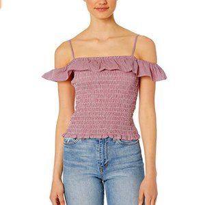 BB Dakota Women's Gingham Striped Cotton Top